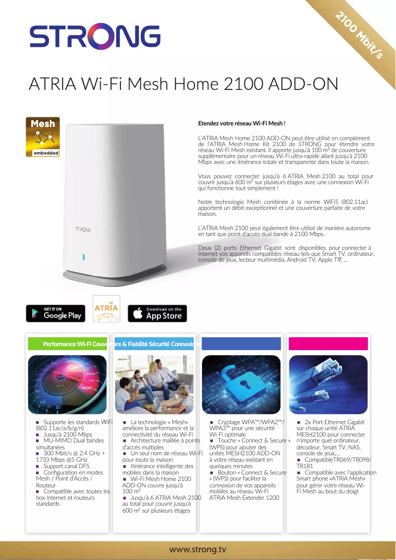 Image de la première page du manuel de l'appareil ATRIA Wi-Fi Mesh Home 2100 ADD-ON