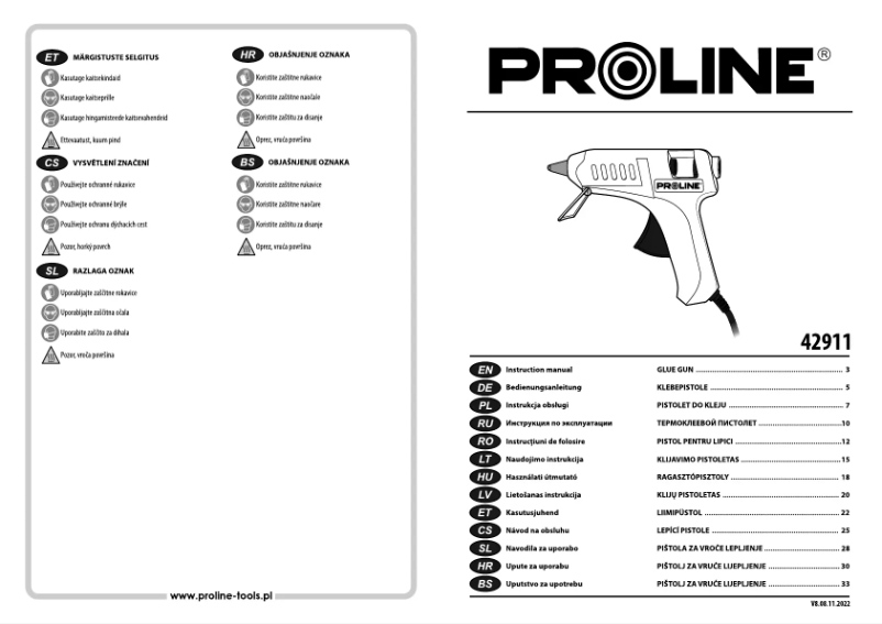 Page 1 de la notice Manuel utilisateur Proline 42911