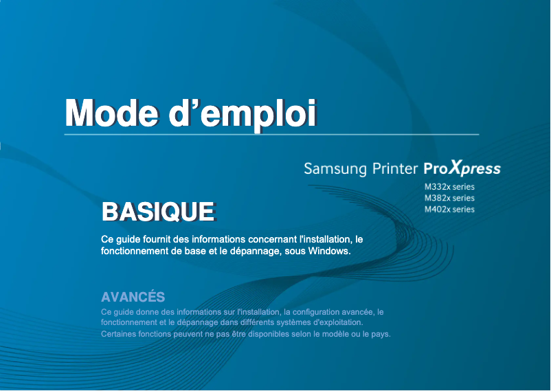 Page 1 de la notice Manuel utilisateur Samsung SL-M4025NX