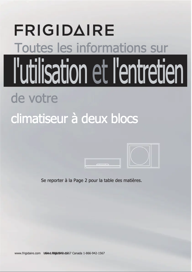 Page n°1 - Manuel utilisateur Frigidaire FFHP222WQ2