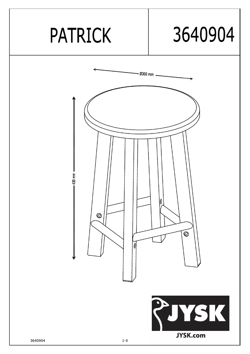 Page 1 de la notice Manuel utilisateur JYSK Patrick