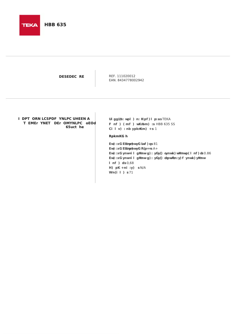 Image de la première page du manuel de l'appareil HBB 635