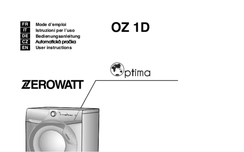 Page 1 de la notice Manuel utilisateur Zerowatt OZ 107 1D CHC Optima