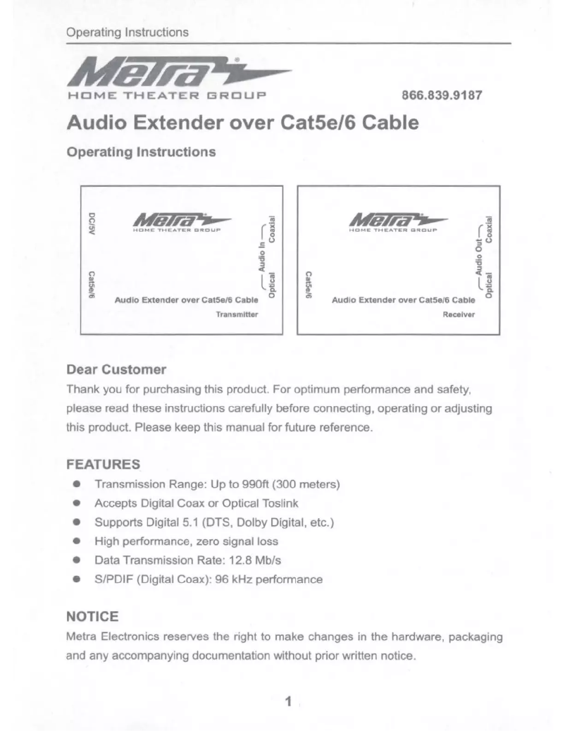 Page 1 de la notice Manuel utilisateur Metra CS-C5DE