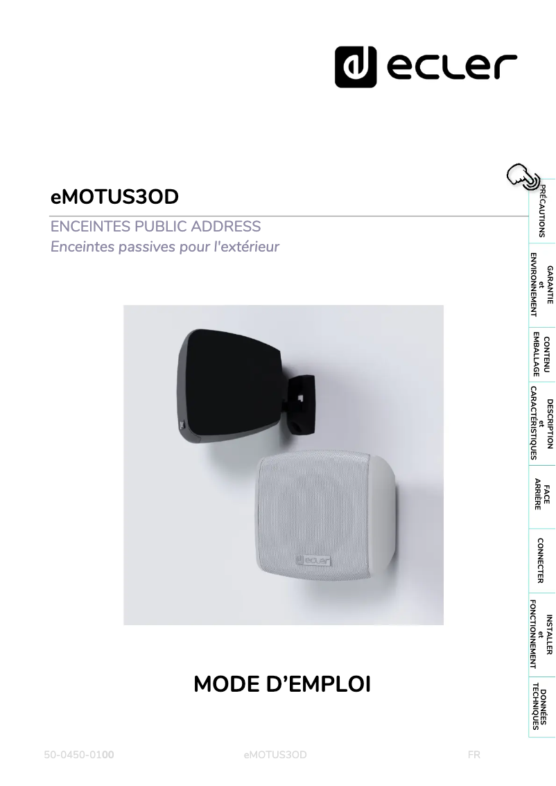 First page image of the manual for eMOTUS3OD