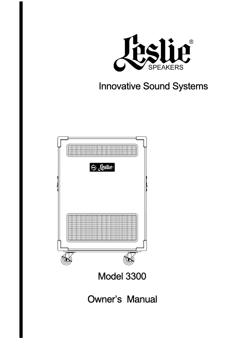 Page 1 of the manual User Manual Hammond Leslie 3300