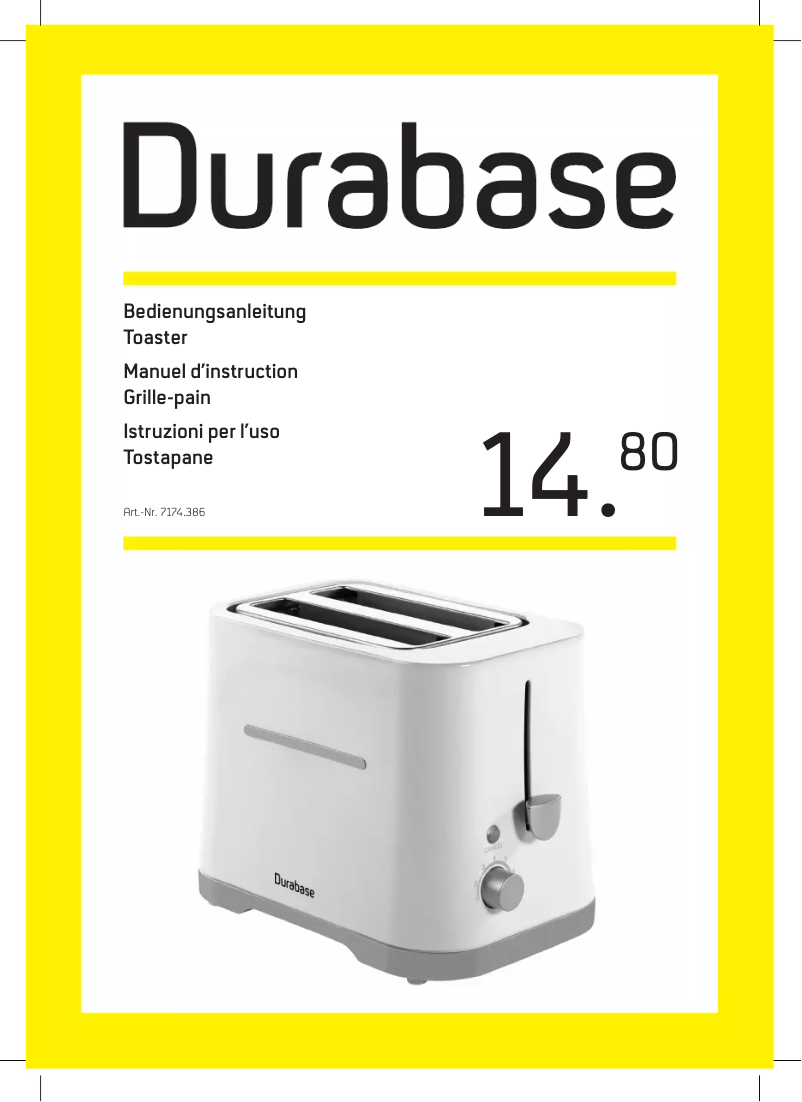 Page 1 de la notice Manuel utilisateur Durabase 7174.386