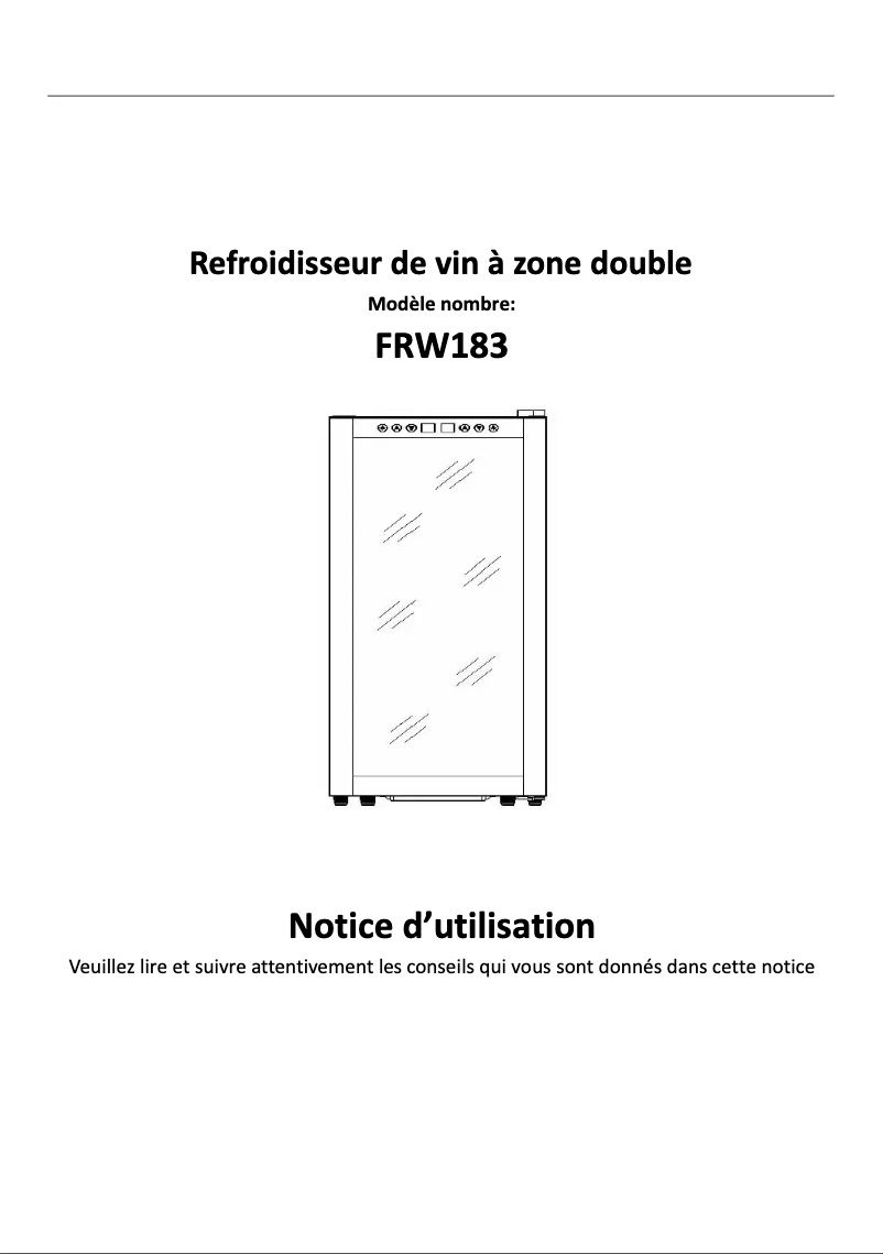 Page 1 de la notice Manuel utilisateur Curtis FRW183