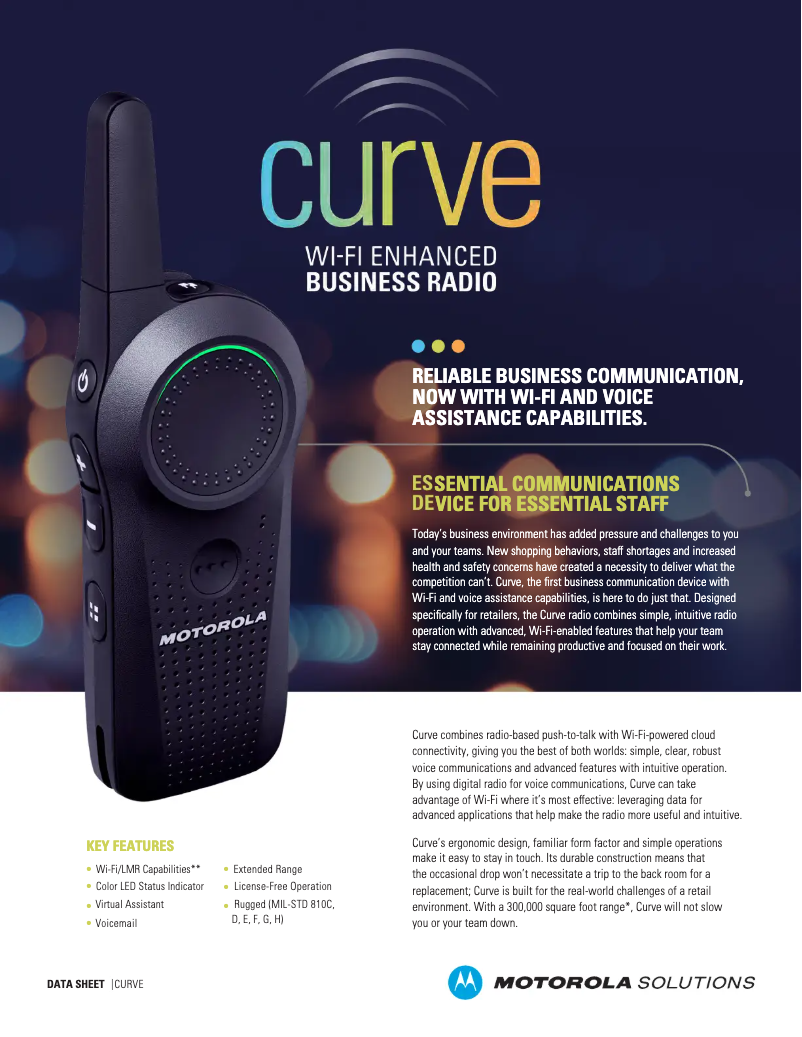 Page n°1 - Fiche technique Motorola Curve