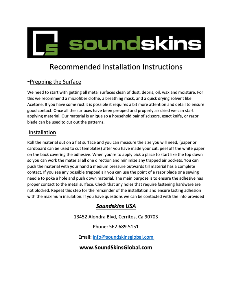 Page 1 de la notice Manuel utilisateur Soundskins Rings v3 SSK-RINGS