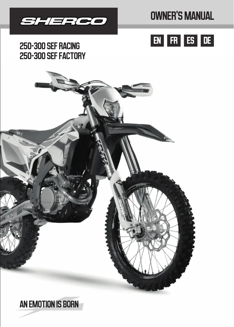 Page 1 of the manual User Manual Sherco 250 SEF (2021)