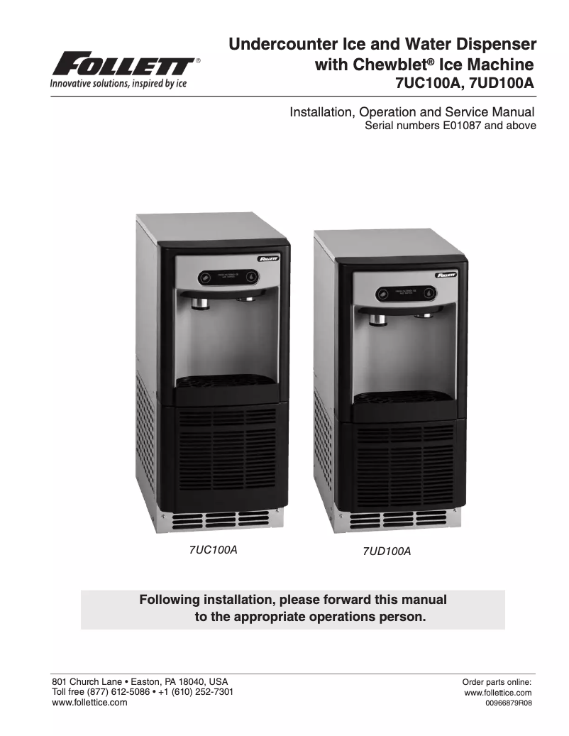 Image de la première page du manuel de l'appareil 7UD100A-IW-CF-ST-00