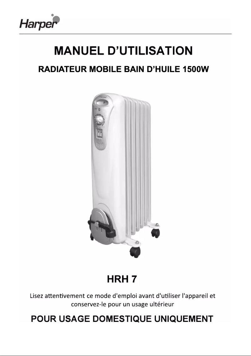 Image de la première page du manuel de l'appareil HRH7