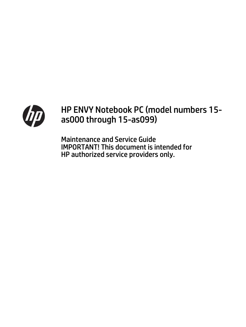 Page 1 of the manual Use and Maintenance Manual HP Envy 15