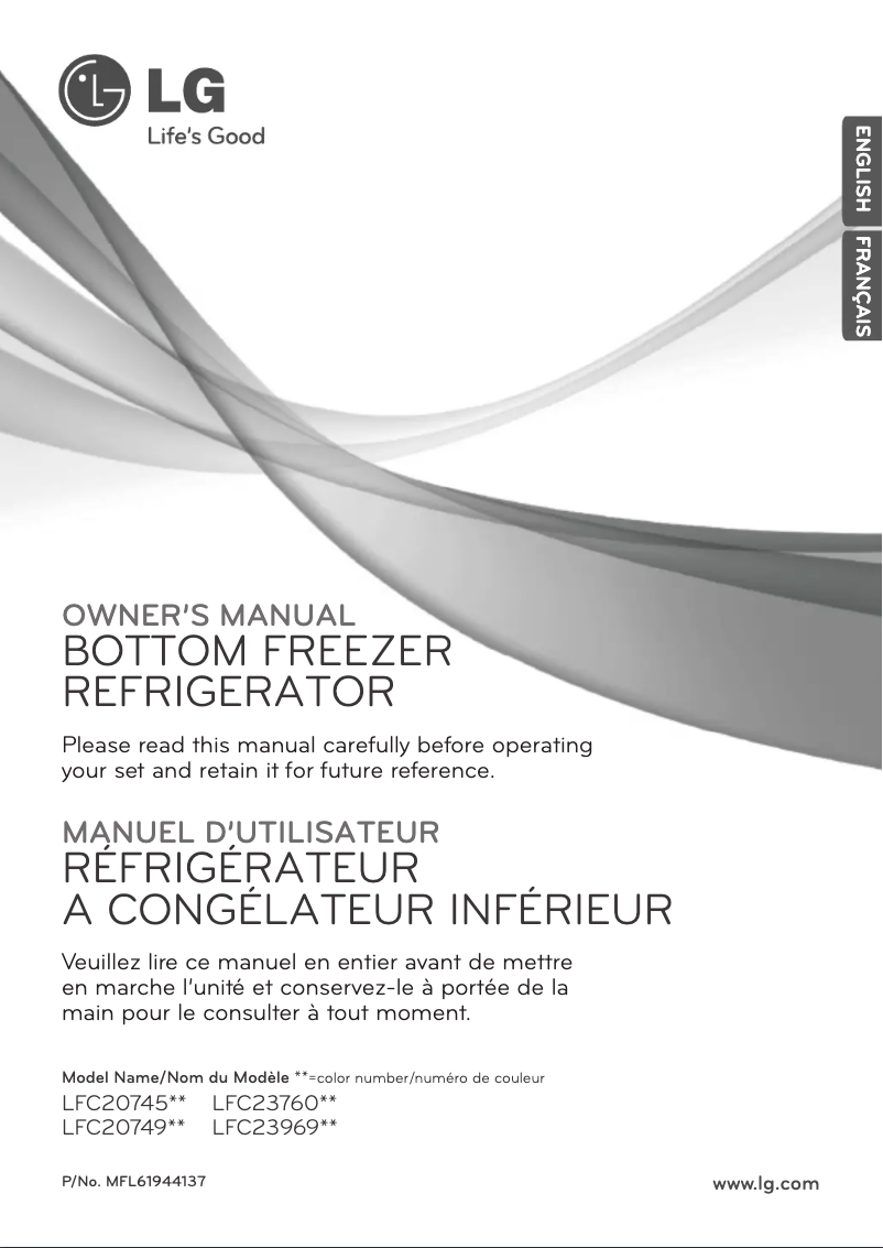 Page n°1 - Manuel utilisateur LG LFC23760ST