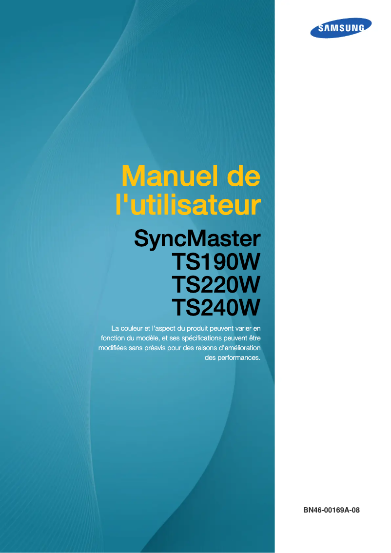 Image de la première page du manuel de l'appareil TS190W