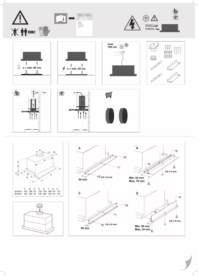 Page 1 de la notice Guide d'installation Pelgrim SLK945RVS