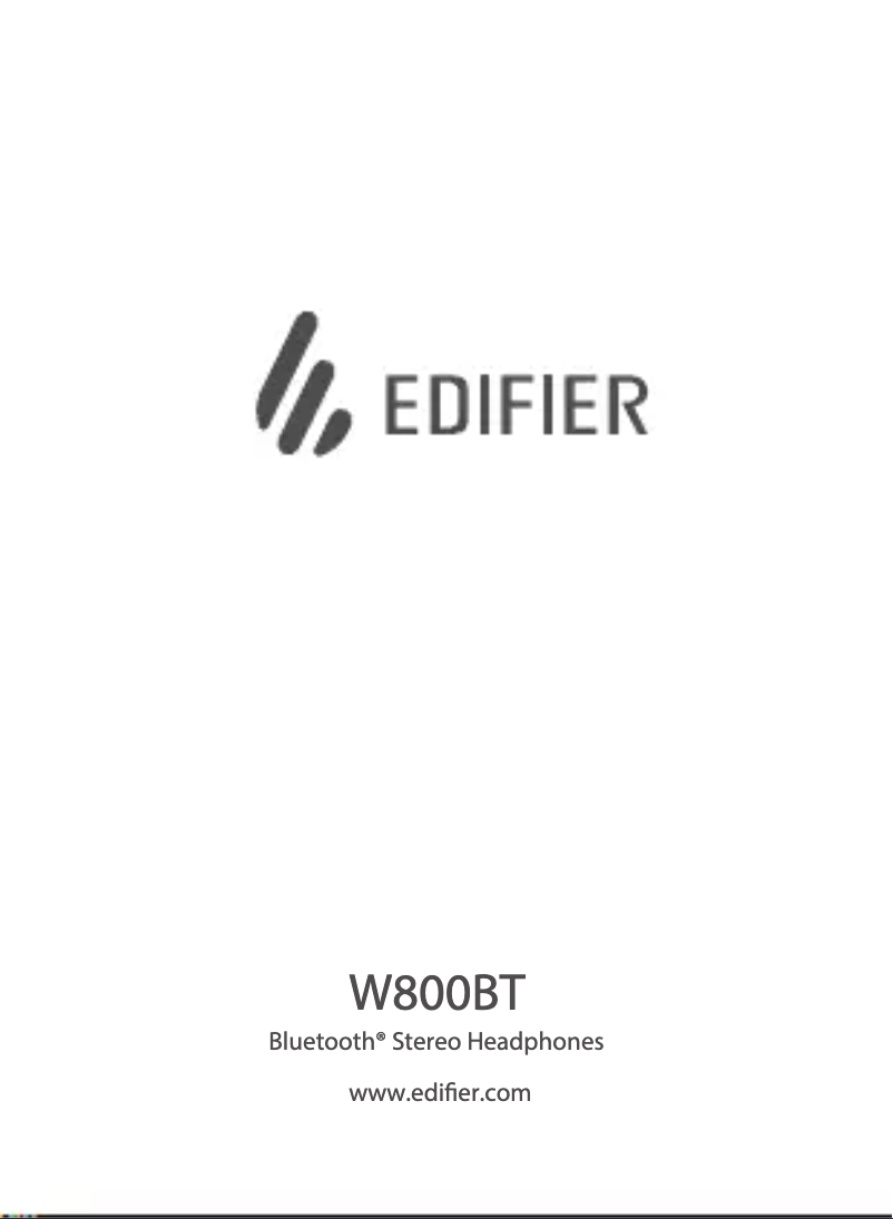 Image de la première page du manuel de l'appareil W800BT