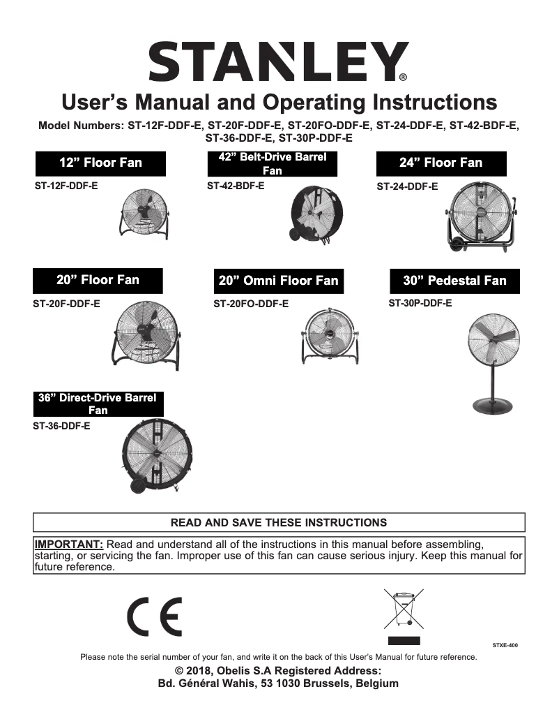 Page 1 de la notice Manuel utilisateur Stanley ST-12F-DDF-E