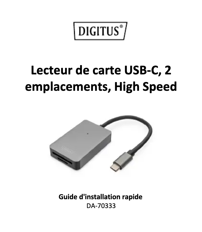 Image de la première page du manuel de l'appareil DA-70333