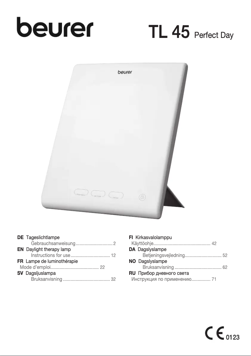 Page n°1 - Manuel utilisateur Beurer TL 45 Perfect Day