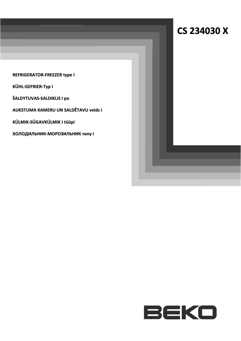 Page 1 de la notice Manuel utilisateur Beko CS 234030 X
