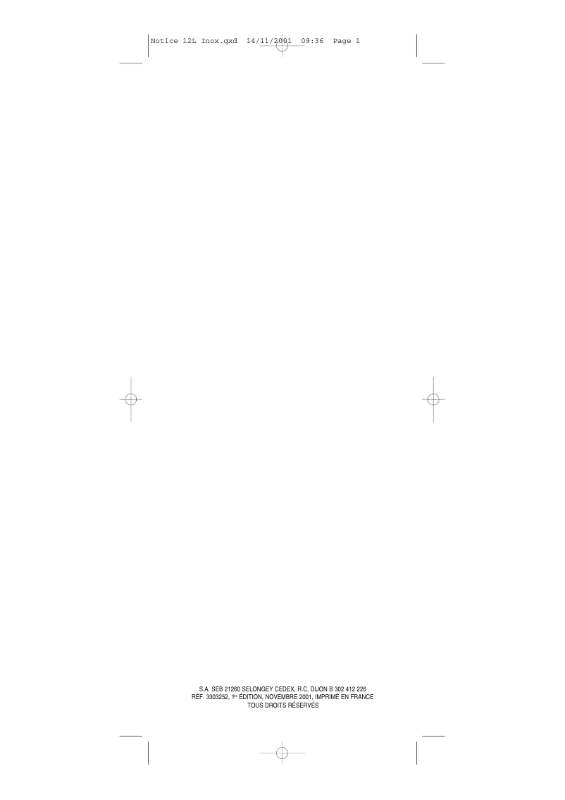 Page n°1 - Manuel utilisateur Tefal 5203