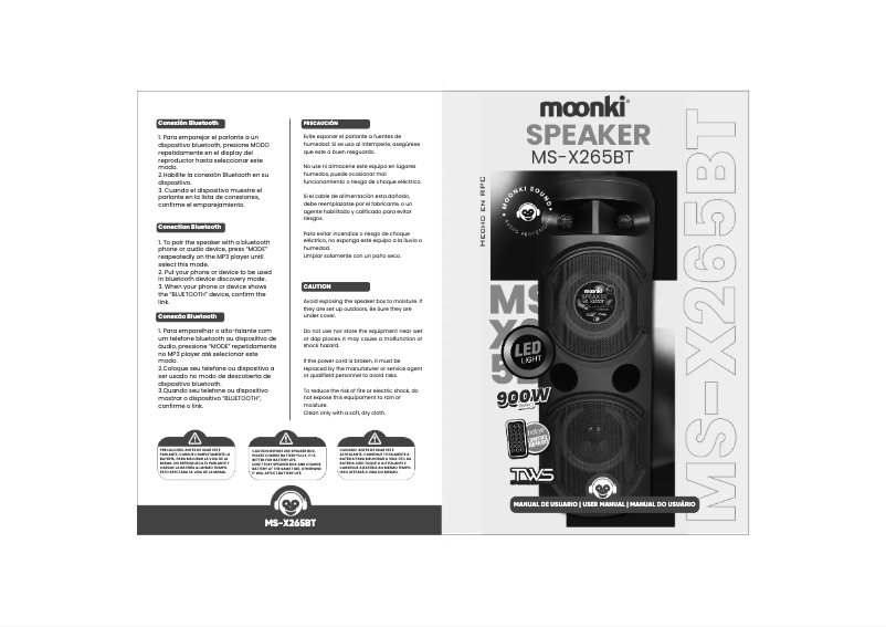 Page 1 de la notice Manuel utilisateur Moonki MS-X265BT