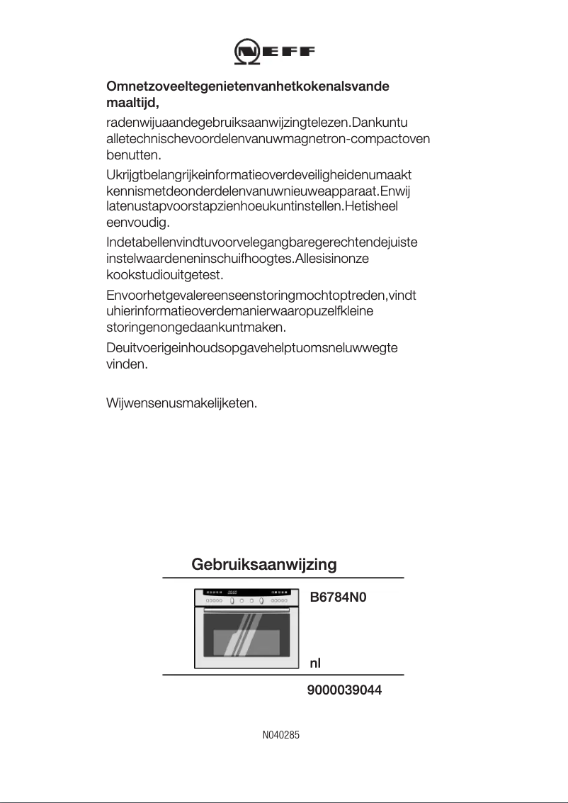 Image de la première page du manuel de l'appareil B6784 N0