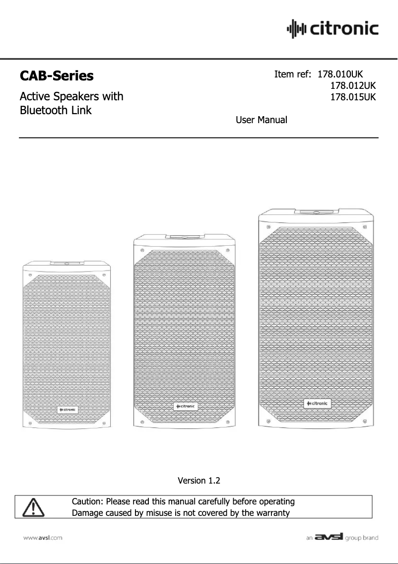 Image de la première page du manuel de l'appareil CAB-10L