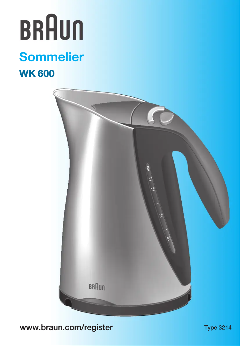 Page n°1 - Manuel utilisateur Braun Sommelier WK 600