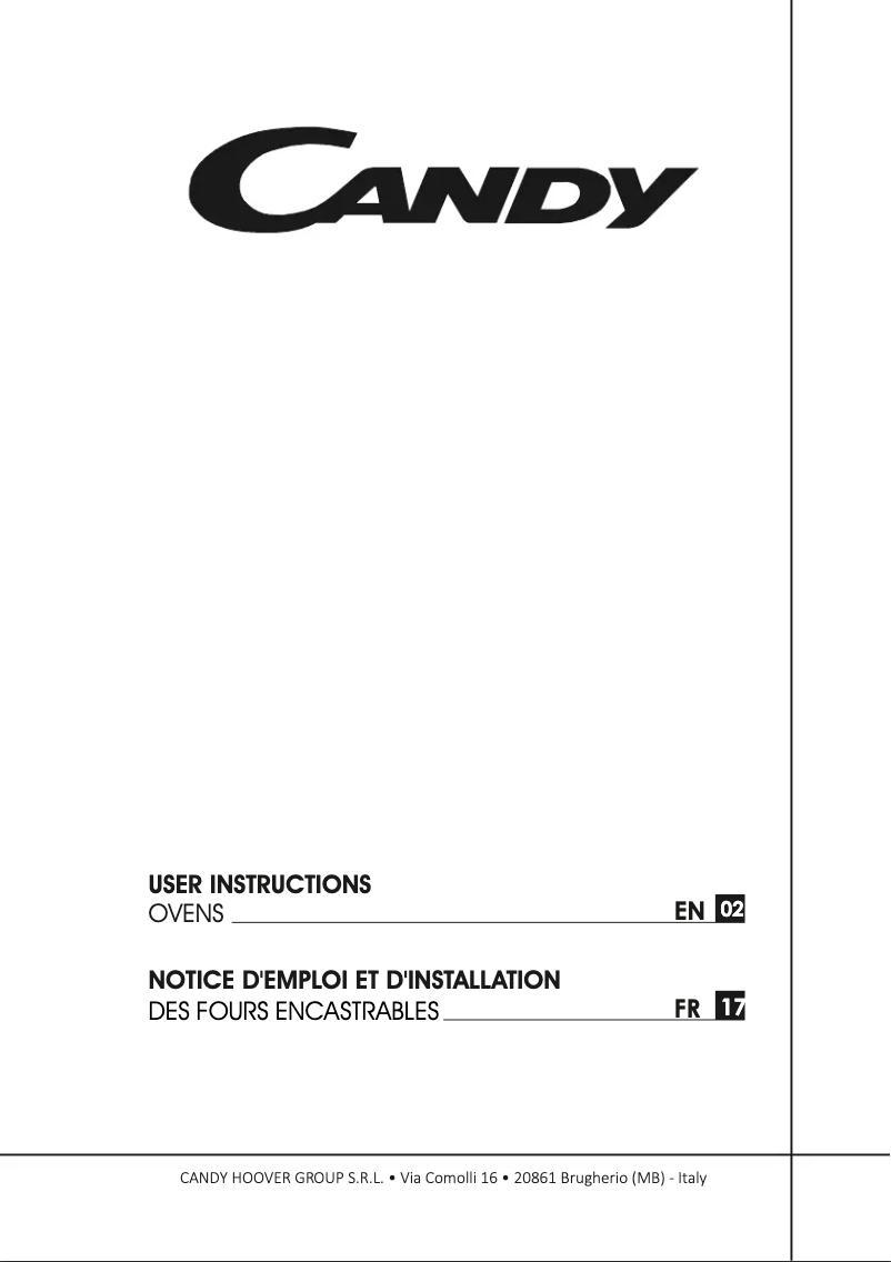 Page 1 de la notice Manuel utilisateur Candy FCP676N/E