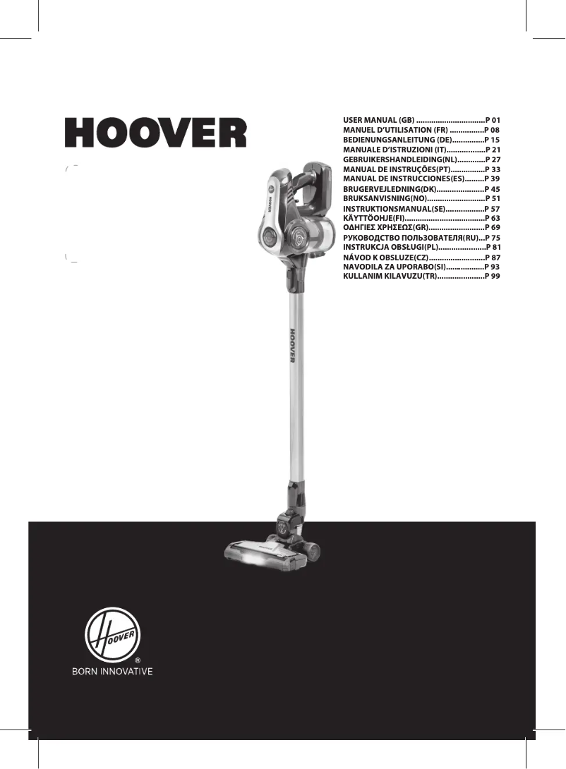 Page 1 de la notice Manuel utilisateur Hoover Rhapsody RA22SE 011