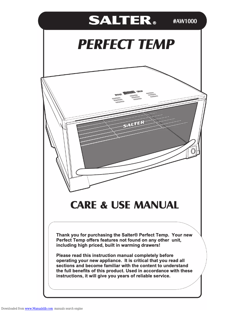 Image de la première page du manuel de l'appareil AW1000