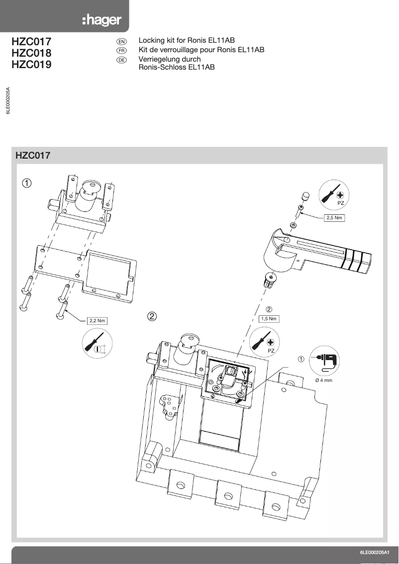 Page n°1 - Manuel utilisateur Hager HZC019