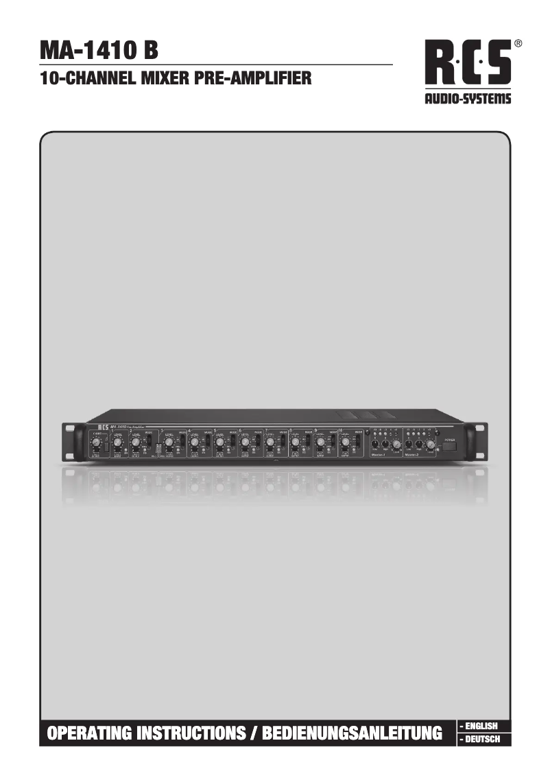 Image de la première page du manuel de l'appareil MA-1410 B