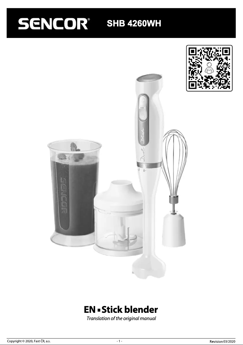 Page 1 de la notice Manuel utilisateur Sencor SHB 4260WH