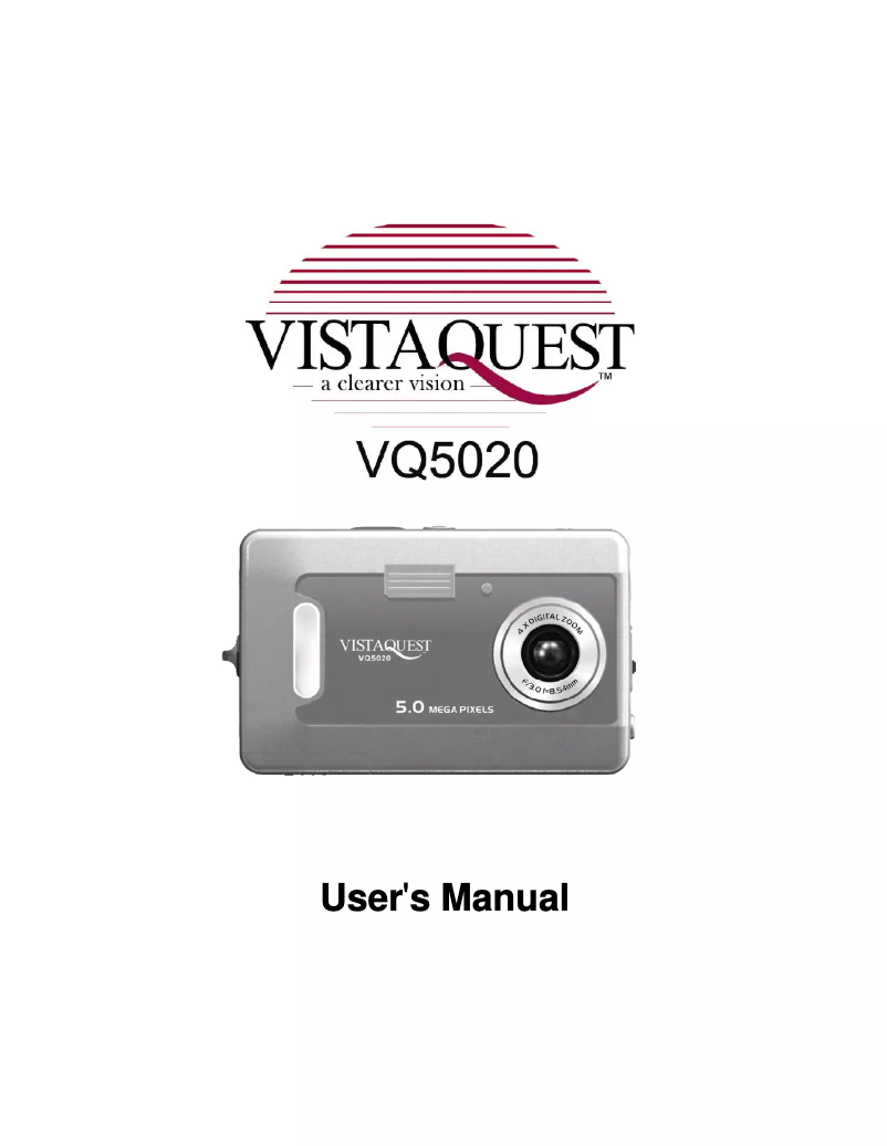 Page n°1 - Manuel utilisateur VistaQuest VQ5020