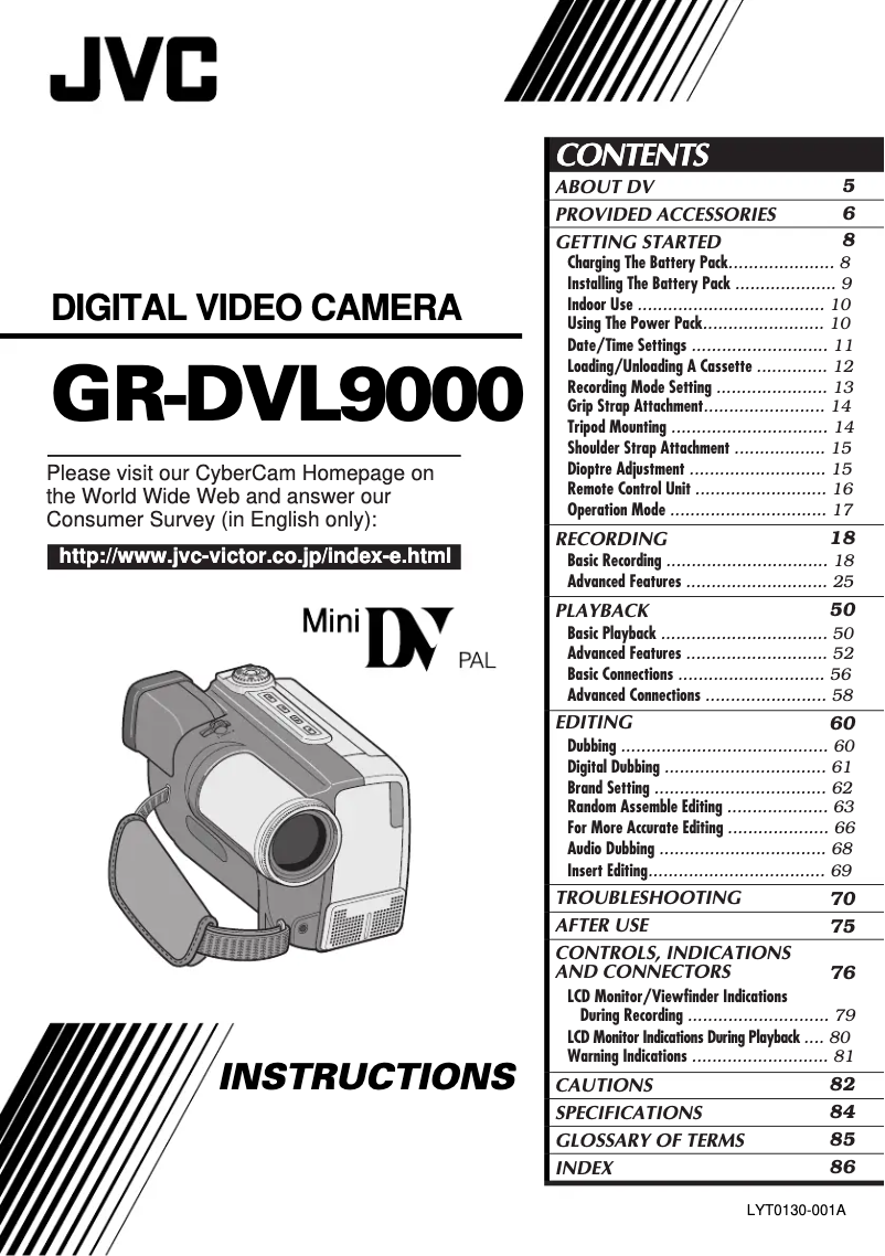 Page n°1 - Manuel utilisateur JVC GR-DVL9000