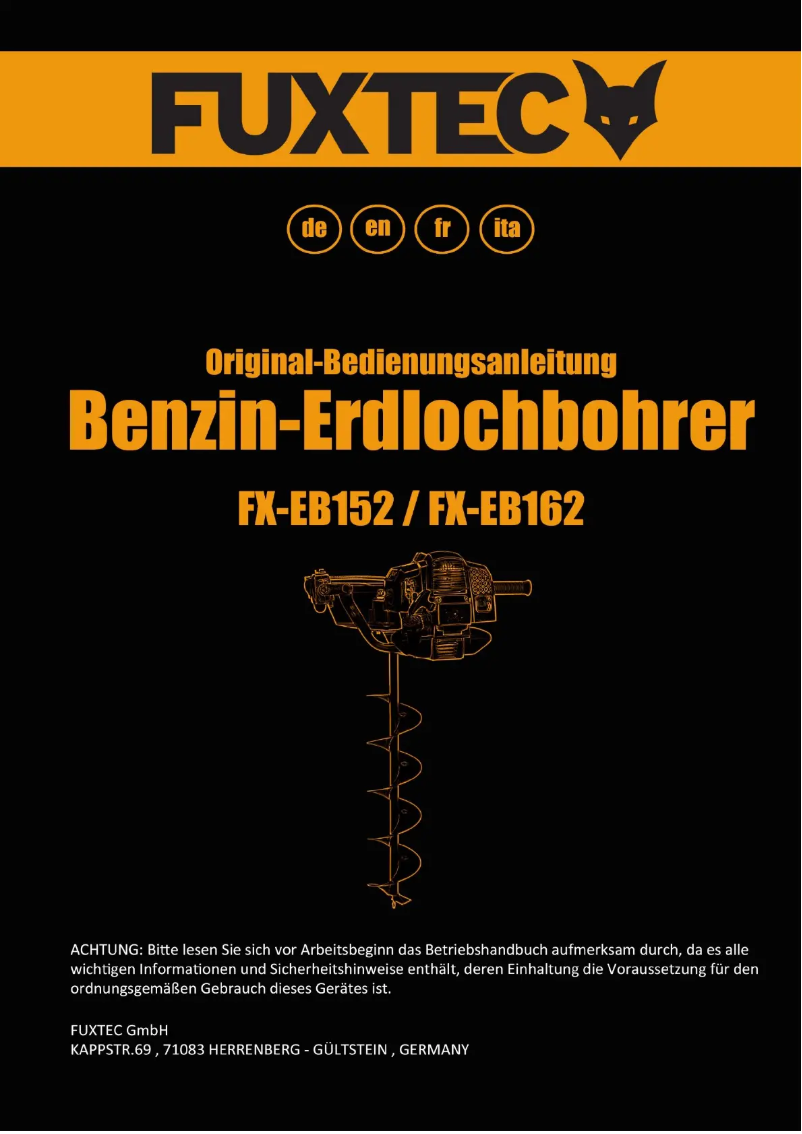 Page 1 de la notice Manuel utilisateur Fuxtec FX-EB162