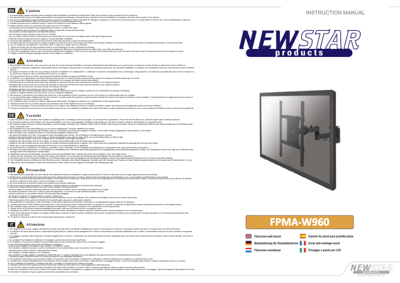 Page 1 of the manual User Manual Newstar FPMA-W960
