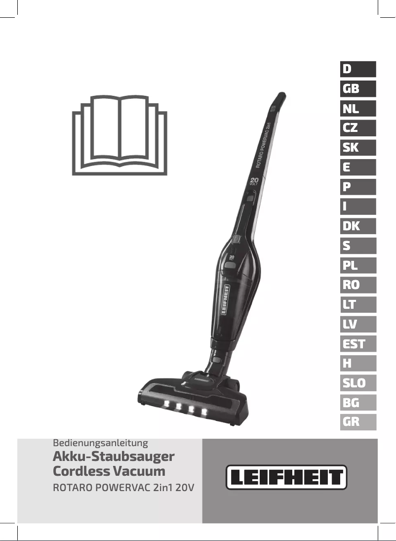Page 1 de la notice Manuel utilisateur Leifheit Rotaro PowerVac 2in1 20V