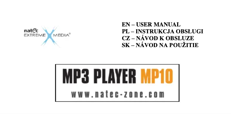 Page n°1 - Manuel utilisateur Natec MP10