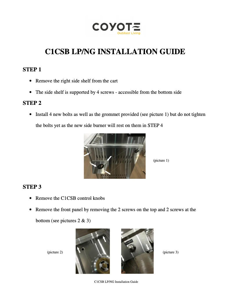 Page 1 de la notice Guide de démarrage rapide Coyote C1CSBNG