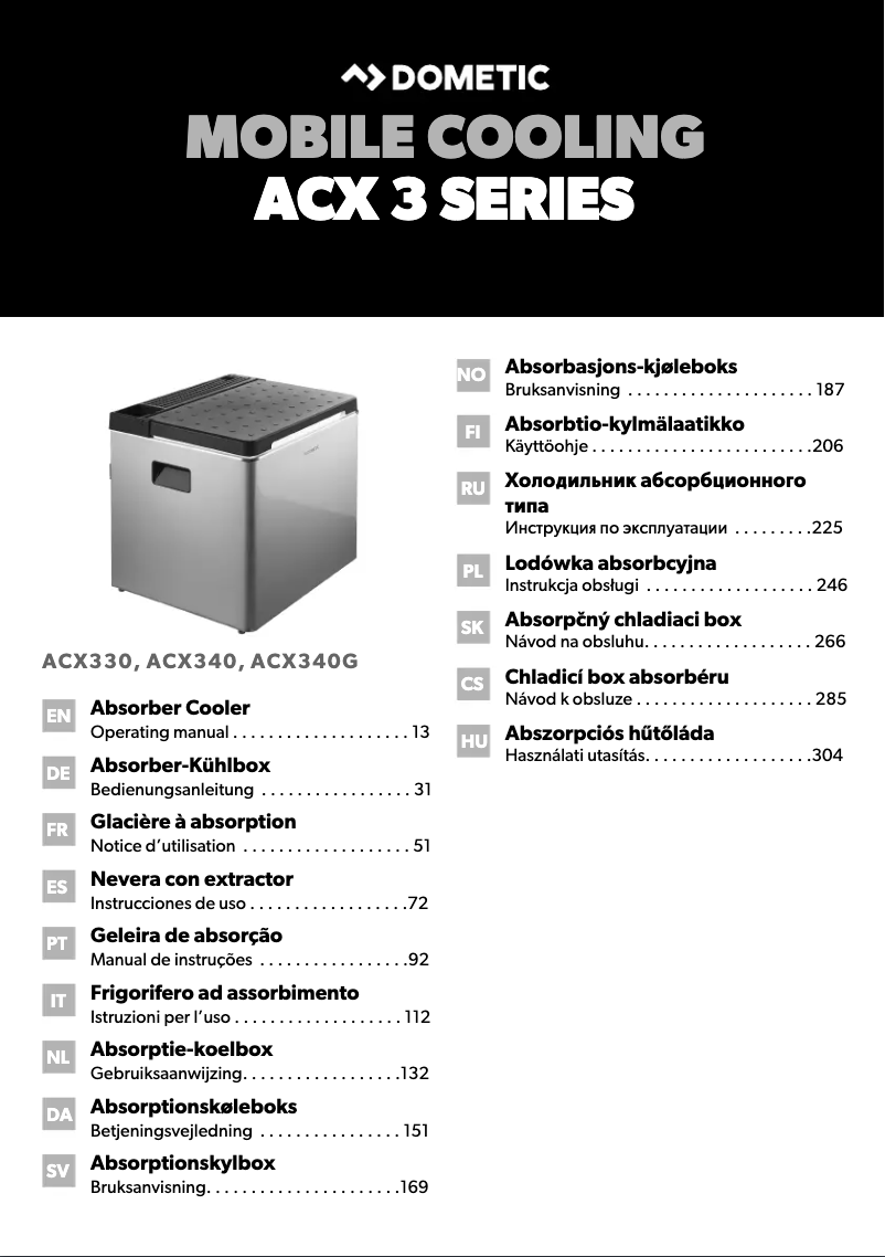 Image de la première page du manuel de l'appareil CombiCool ACX3 30