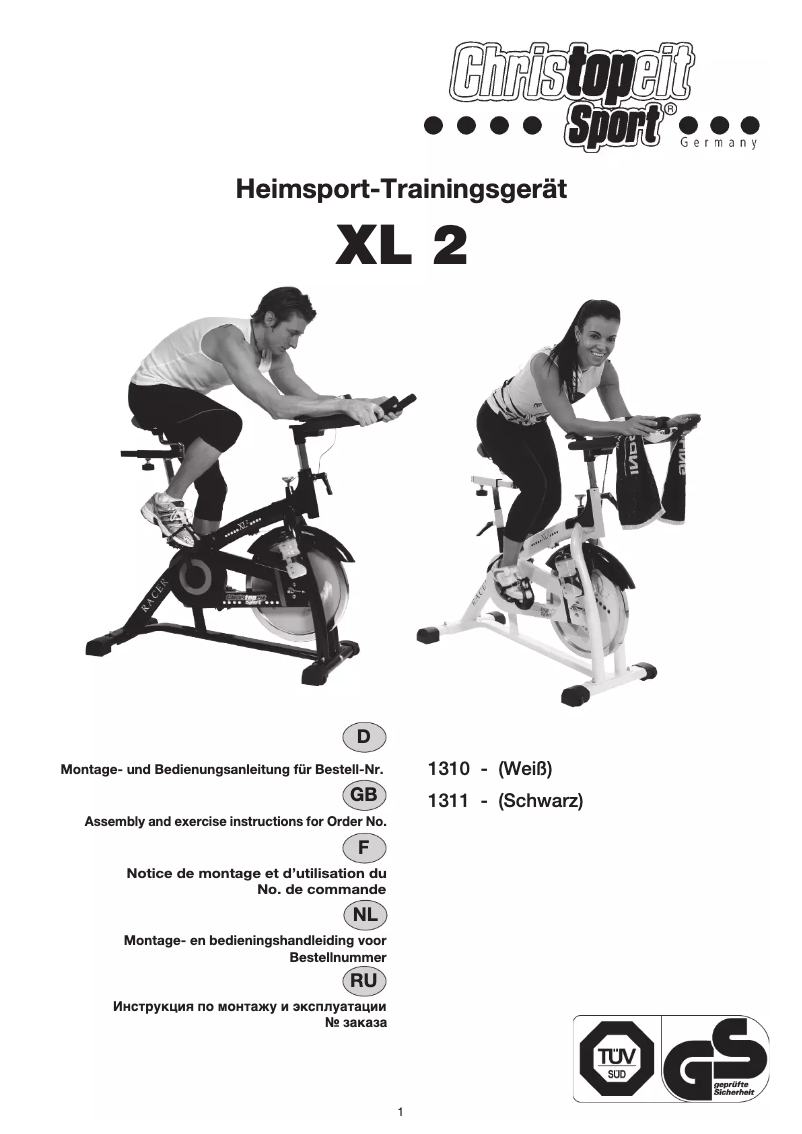 Image de la première page du manuel de l'appareil Racer XL 2