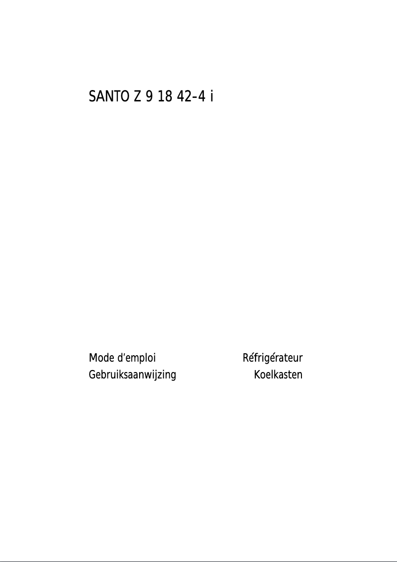 Image de la première page du manuel de l'appareil Santo Z 91842-4I
