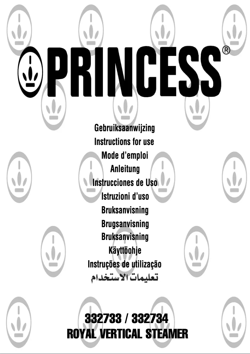 Page n°1 - Manuel utilisateur Princess Vertical Steamer 332734