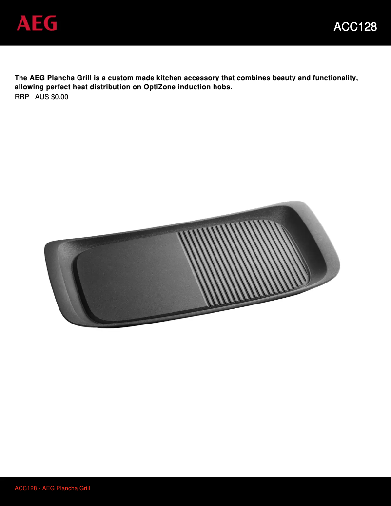 Página 1 del manual Ficha técnica AEG ACC128