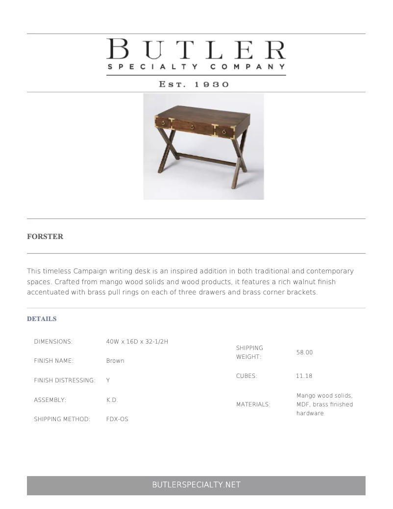 First page image of the manual for Forster 9341354